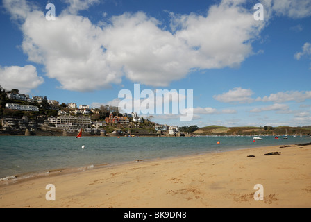 The beach at East Portlemouth, Devon, England looking towards Salcombe. Stock Photo