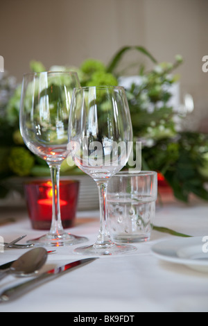 Festive table setting for a wedding Stock Photo