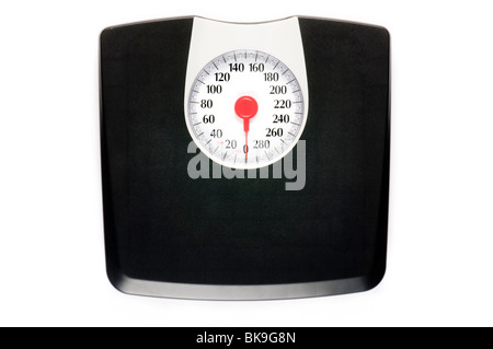 weight scale alone on white surface Stock Photo