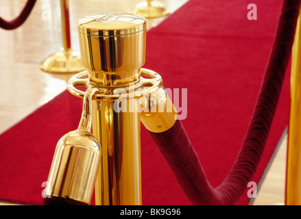 Velvet Ropes and Red Carpet, USA Stock Photo