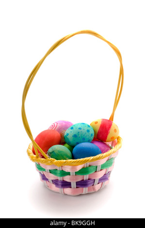 easter basket on white Stock Photo