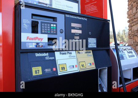 Petrol pump at an American gas station Stock Photo