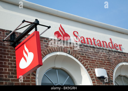 Santander Bank sign, HIgh Street, Chislehurst, Kent UK Stock Photo