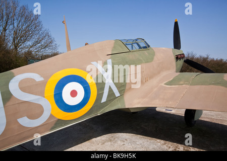 Spitfire at Battle of Britain National Memorial at Capel Le Ferne Kent Stock Photo