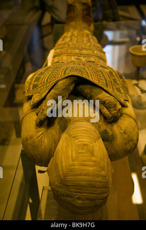 Embalmed funerary mummy,  France,  Paris,  Musee du Louvre,  Egyptian Art Stock Photo