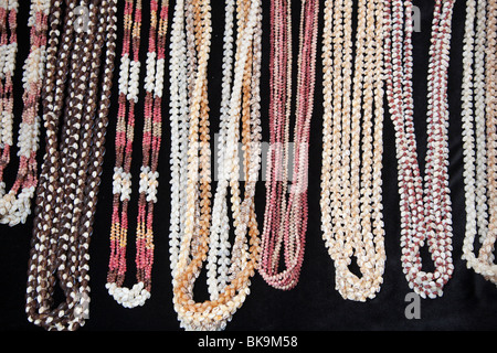 Niihau shell leis as necklaces. Stock Photo