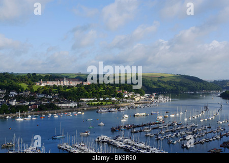 View over Dartmouth with harbor, Dartmouth, Devon, England, United Kingdom Stock Photo