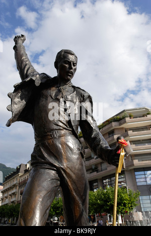 Statue of Freddy Mercury at promenade, Montreux, Canton of Vaud, Switzerland Stock Photo