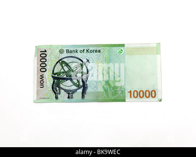 South Korean Banknote 10000 Won Stock Photo