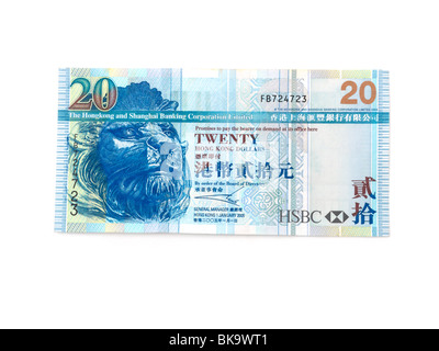 Hong Kong Banknote 20 Dollars Stock Photo