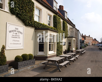 The Hoste Arms on The Green, in the town centre of fashionable Burnham Market Norfolk UK Stock Photo
