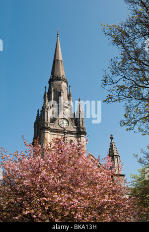 St Nicholas Church Spire and Cherry Blossom