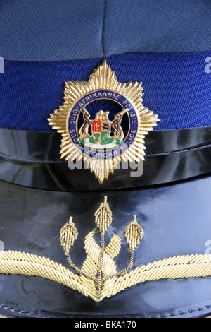 South Africa, policeman's uniform with badge on shoulder, close-up ...