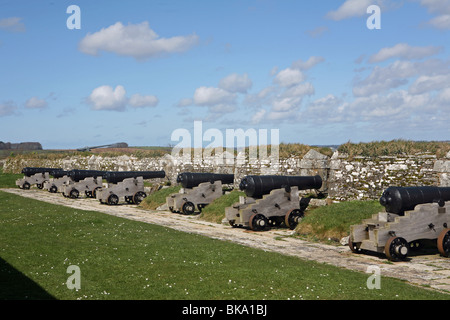 Pendennis castle  views on the Carrick Roads near Falmouth Cornwall Stock Photo