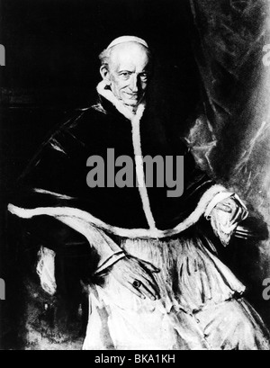 Leo XIII (Vincenzo Gioacchino Pecci), 2.3.1810 - 20.6.1903, pope 1878 - 1903, half length, sitting, painting, , Stock Photo