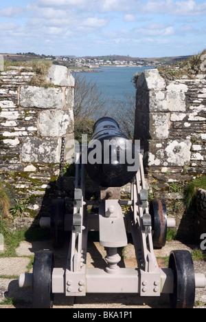 Pendennis castle  views on the Carrick Roads near Falmouth Cornwall Stock Photo