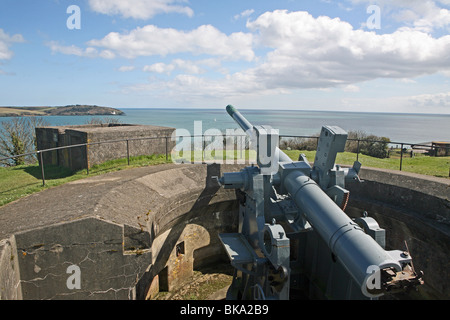 Pendennis castle  views on the Carrick Roads near Falmouth Cornwall Stock Photo