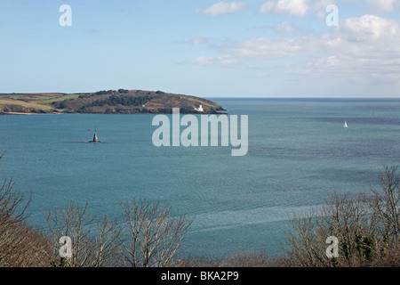 Pendennis castle  views on the Carrick Roads near Falmouth Cornwall Stock Photo