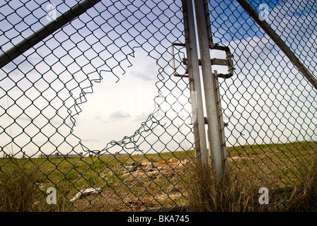 broken fence Stock Photo