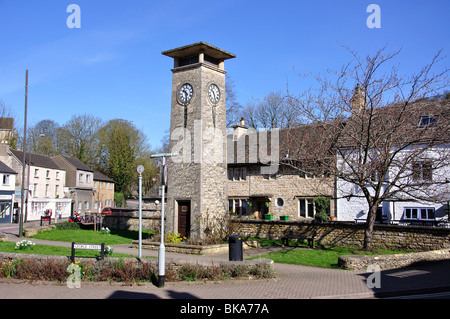 Nailsworth War Memorial Clock Tower, George Street, Nailsworth, Gloucestershire, England, United Kingdom Stock Photo