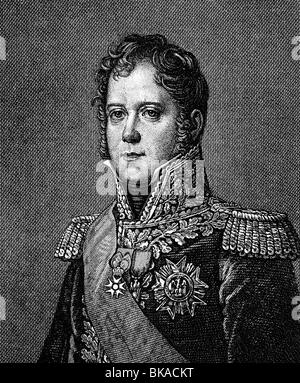 Ney, Michel, 10.1.1769 - 7.12.1815, French general, portrait, wood engraving, 19th century, , Stock Photo