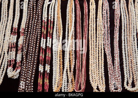 Niihau shell leis as necklaces. Stock Photo