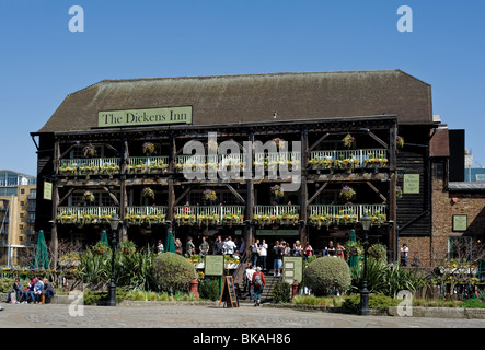 The Dickens Inn pub at St Katherines Dock in London.  Photo by Gordon Scammell Stock Photo