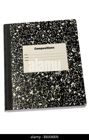 old-fashioned school composition book Stock Photo