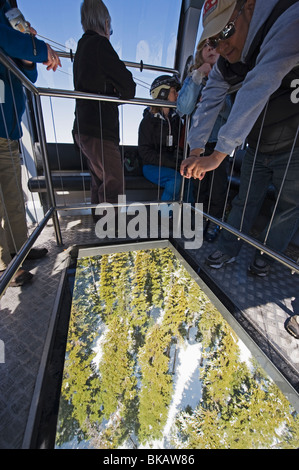 Passengers for gondola at Whistler mountain resort venue of the 2010 Winter Olympic Games Stock Photo