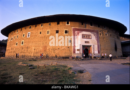 Chengqi round earth dwelling is considered the 'king of Hakka earth buildings', Gaobei village, Fujian province, Stock Photo