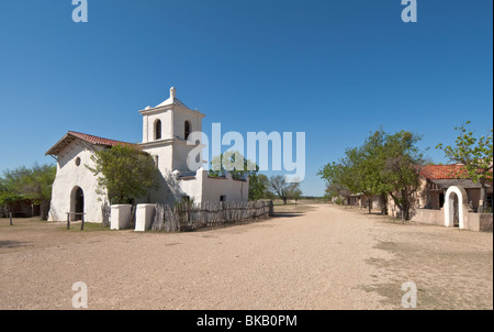 Texas, Hill Country, Brackettville, Alamo Village, movie location since 1951, Old San Fernando Church Stock Photo