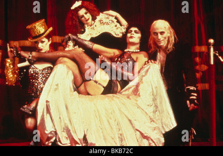 THE ROCKY HORROR PICTURE SHOW (1975) LITTLE NELL, PATRICIA QUINN, TIM CURRY, RICHARD O'BRIEN RHPS 029 Stock Photo
