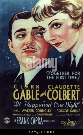 IT HAPPENED ONE NIGHT Poster for 1934 Columbia film with Clark Gable ...