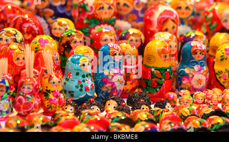 Matryoshka Matrioshkas colorful doll dolls, Babushka Babushkas Russian colorful doll dolls,Russian nested doll dolls Stock Photo