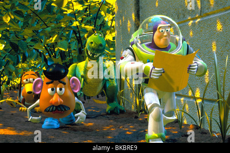 TOY STORY 2 (ANI - 1999) ANIMATED CREDIT DISNEY SLINKY DOG (CHARACTER), MR POTATO HEAD (CHARACTER), REX (CHARACTER), BUZZ Stock Photo