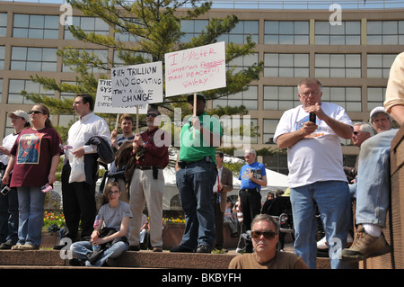 Political protest, 'Tea Party', Rochester, NY USA. Stock Photo