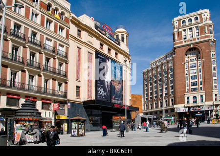 Madrid Grand Via Plaza de Santa Domingo movie cinema Stock Photo