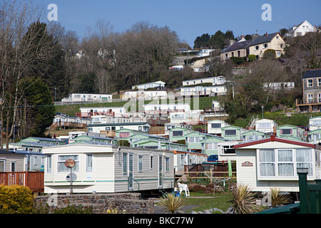 Static caravan park Pendine Pembrokeshire Wales UK Stock Photo