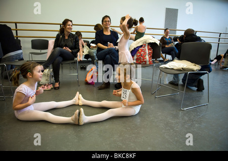 Dozens of youngsters audition for the School of American Ballet at Lincoln Center in New York Stock Photo