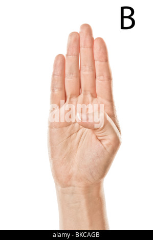 Finger Spelling the Alphabet in American Sign Language (ASL) Stock Photo