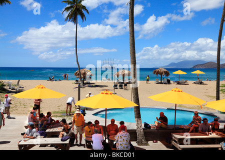 'Coconut Grove' Restaurant in Nevis Caribbean Stock Photo