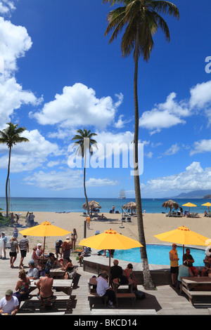 'Coconut Grove' Restaurant in Nevis Caribbean Stock Photo