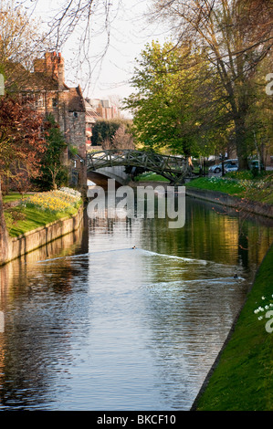 The Mathematical  bridge over the River Cam at Queens College Cambridge Stock Photo