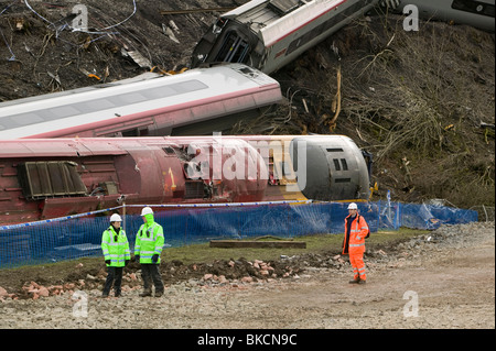 The Virgin train crash at Grayrigg, Kendal, Cumbria, UK, caused by ...