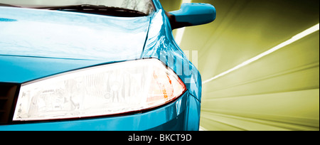 Great Car - Front side, half. On the road. Stock Photo