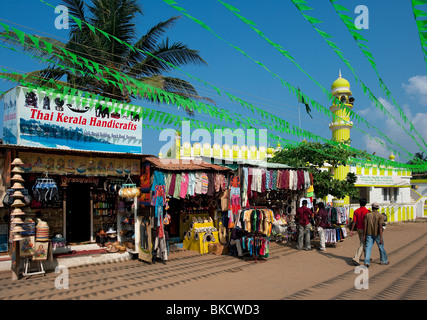 mosque and shops at ashok beach kovalam kerala india bkcwd3