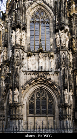 Southern wall of Aachen Cathedral. Aachen, North Rhine-Westphalia, Germany. Stock Photo