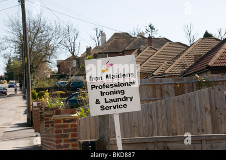 A humorous name for a laundry service in Green Street Green, Orpington, Kent Stock Photo