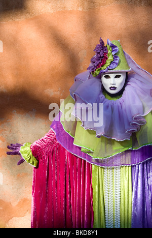 Venice Carnival participant at San Francesco della Vigna Stock Photo