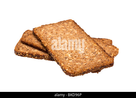 slices of rye and wheat breads isolated on white background Stock Photo ...